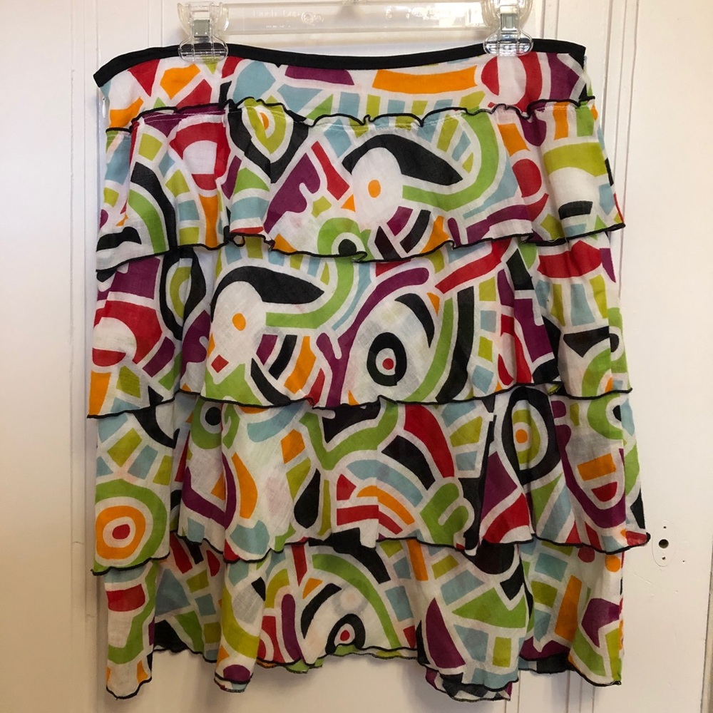Cynthia Steffe Multi Color Tiered Skirt